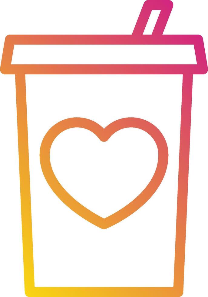 A cup with a heart in it and a straw vector