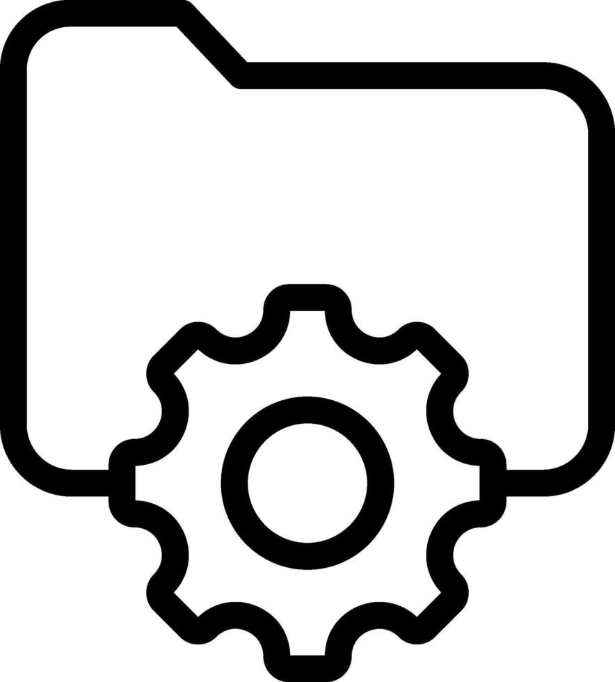 File folder icon with gear vector