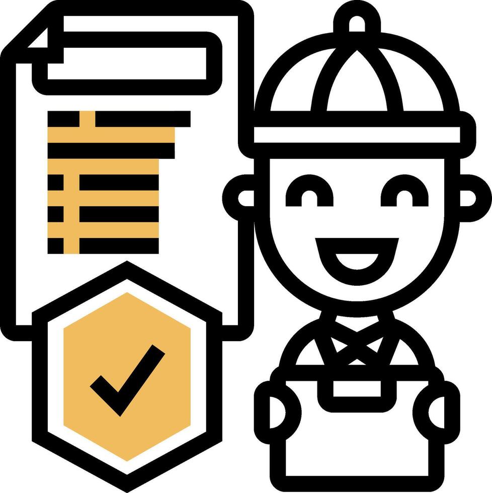 A cartoon man holding a clipboard and a check mark vector