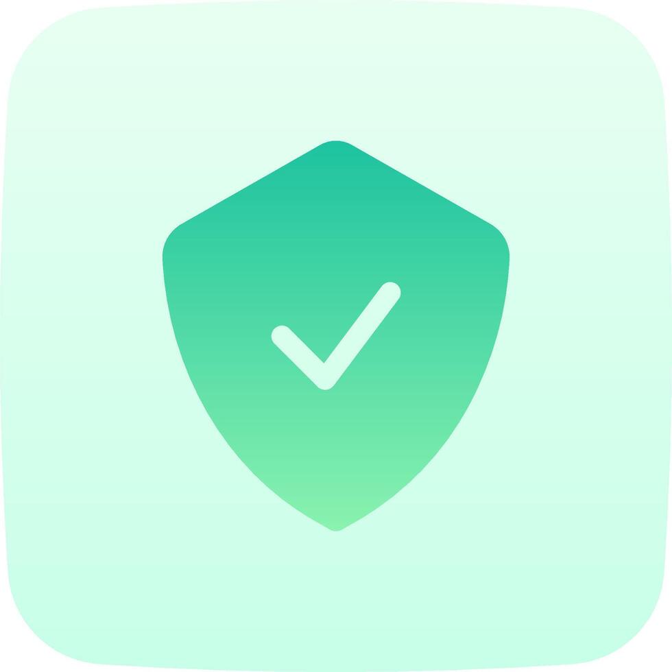 A green shield with a tick mark on it vector