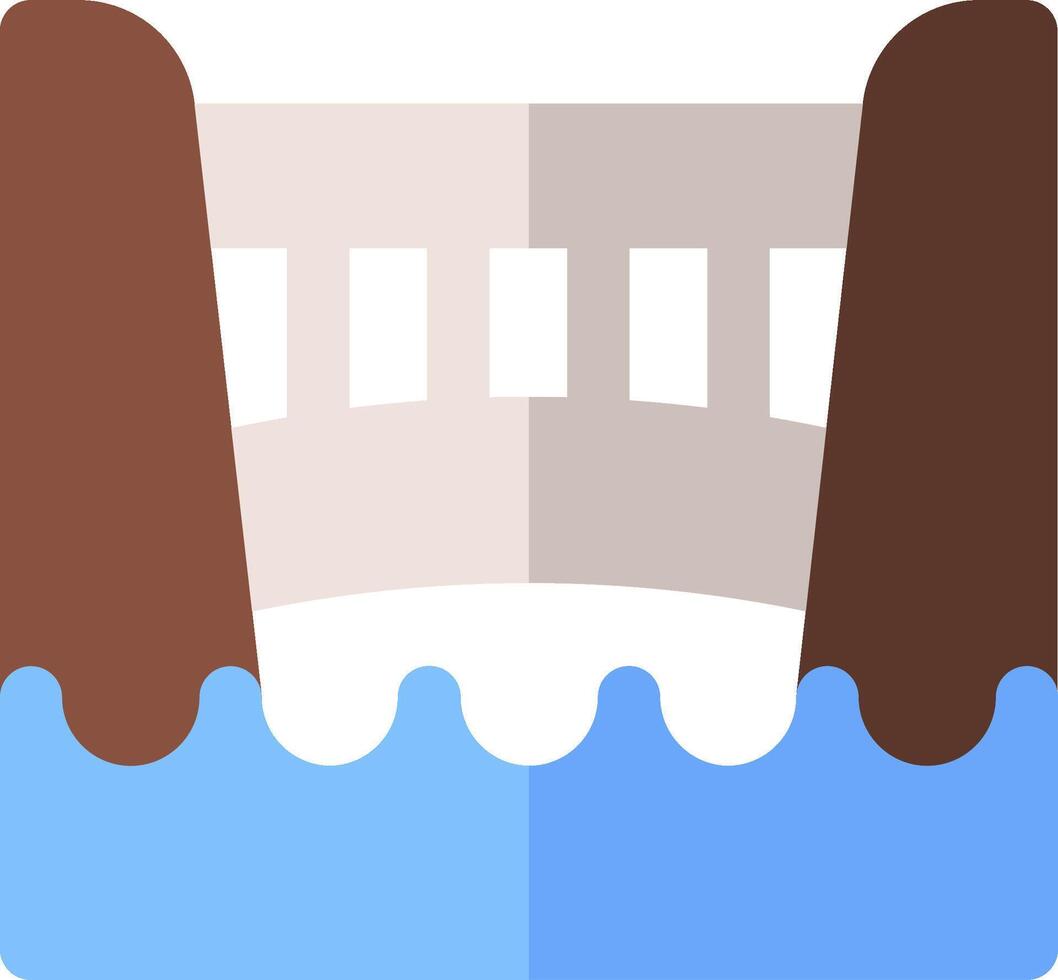 A bridge over water with a brown and white background vector