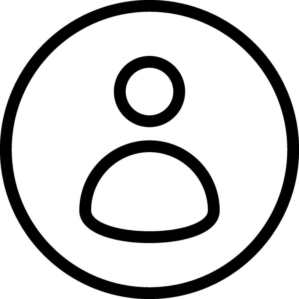 A person icon in a circle with a black outline vector