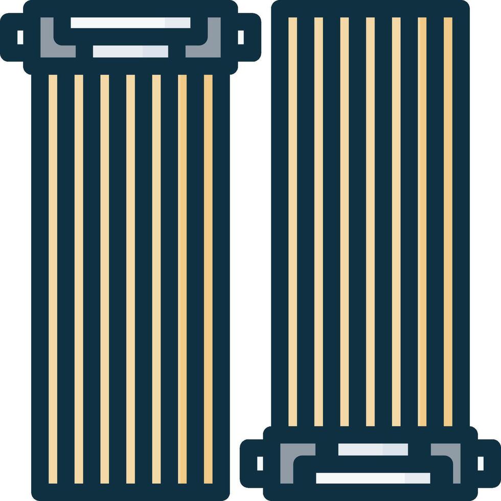 Two wooden planks with a handle on each side vector