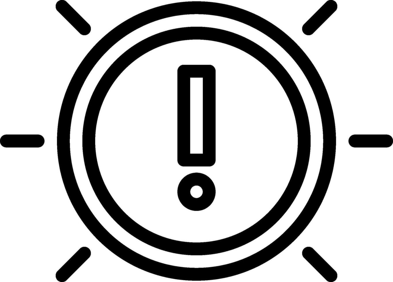 A black and white icon of an exclamation mark vector