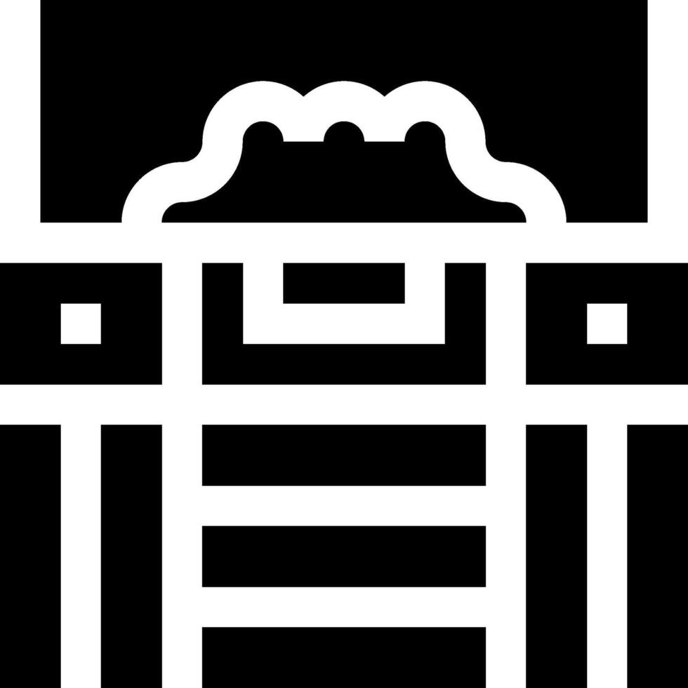 A black and white icon of a building vector