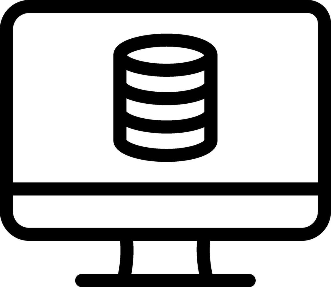 A computer monitor with a stack of data on it vector