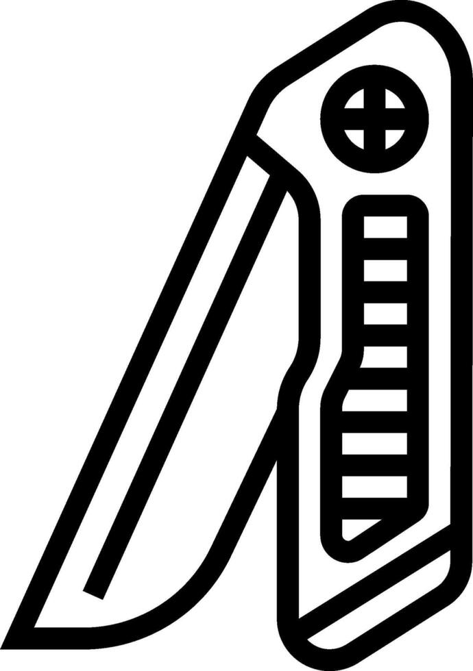 A black and white drawing of a knife vector