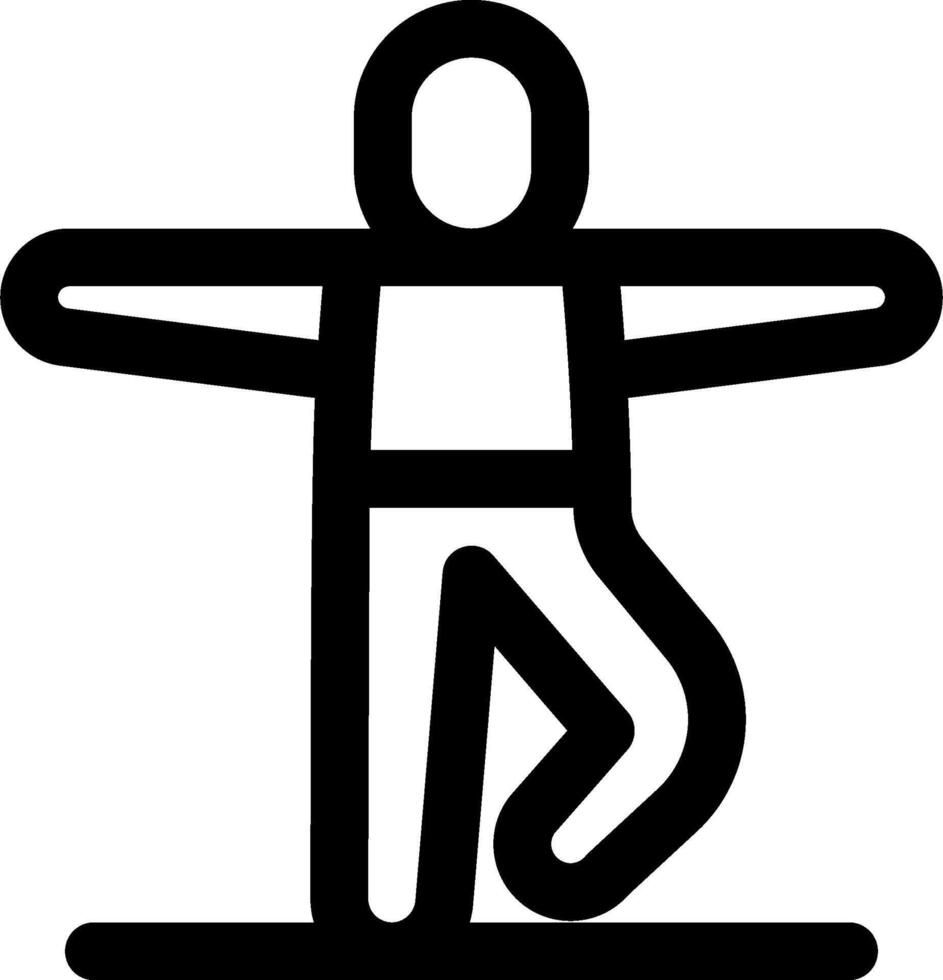 A black and white icon of a man doing yoga vector