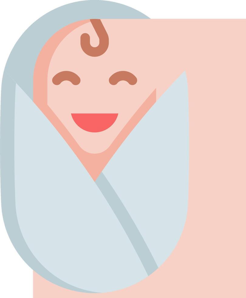 A baby wrapped in a blanket is smiling vector