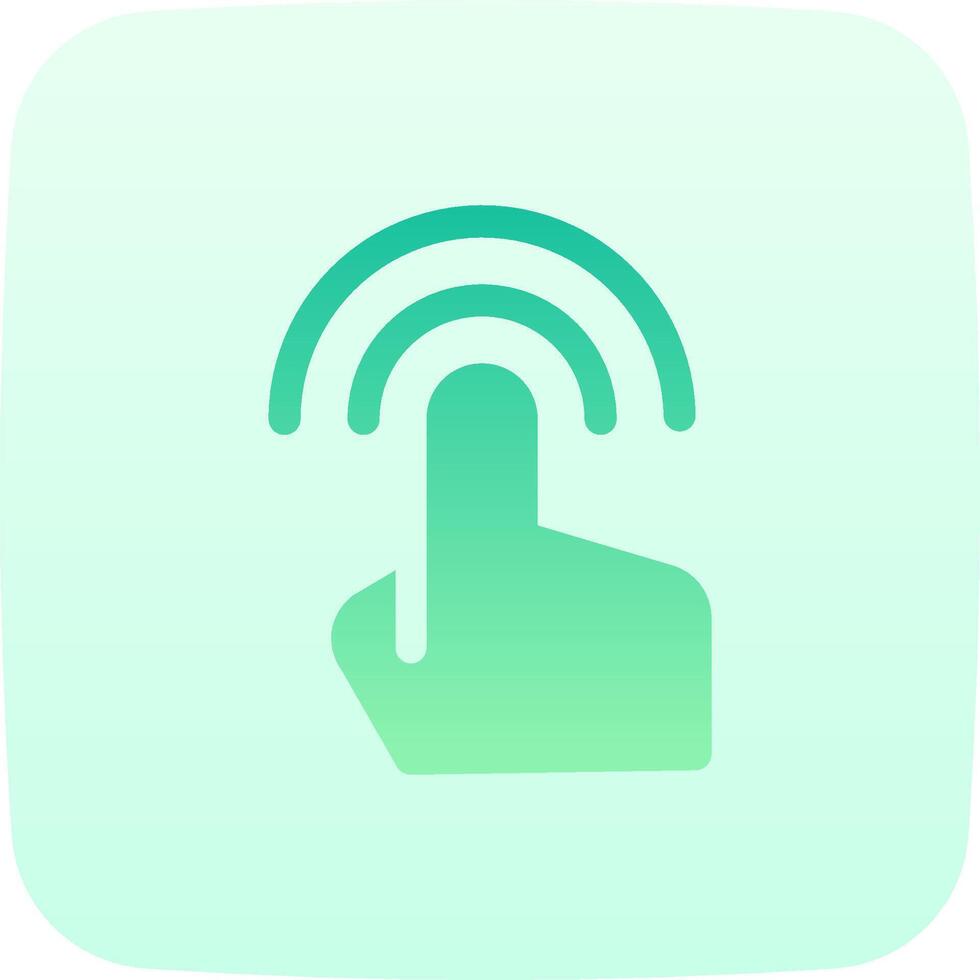A green finger pointing at a wifi icon vector