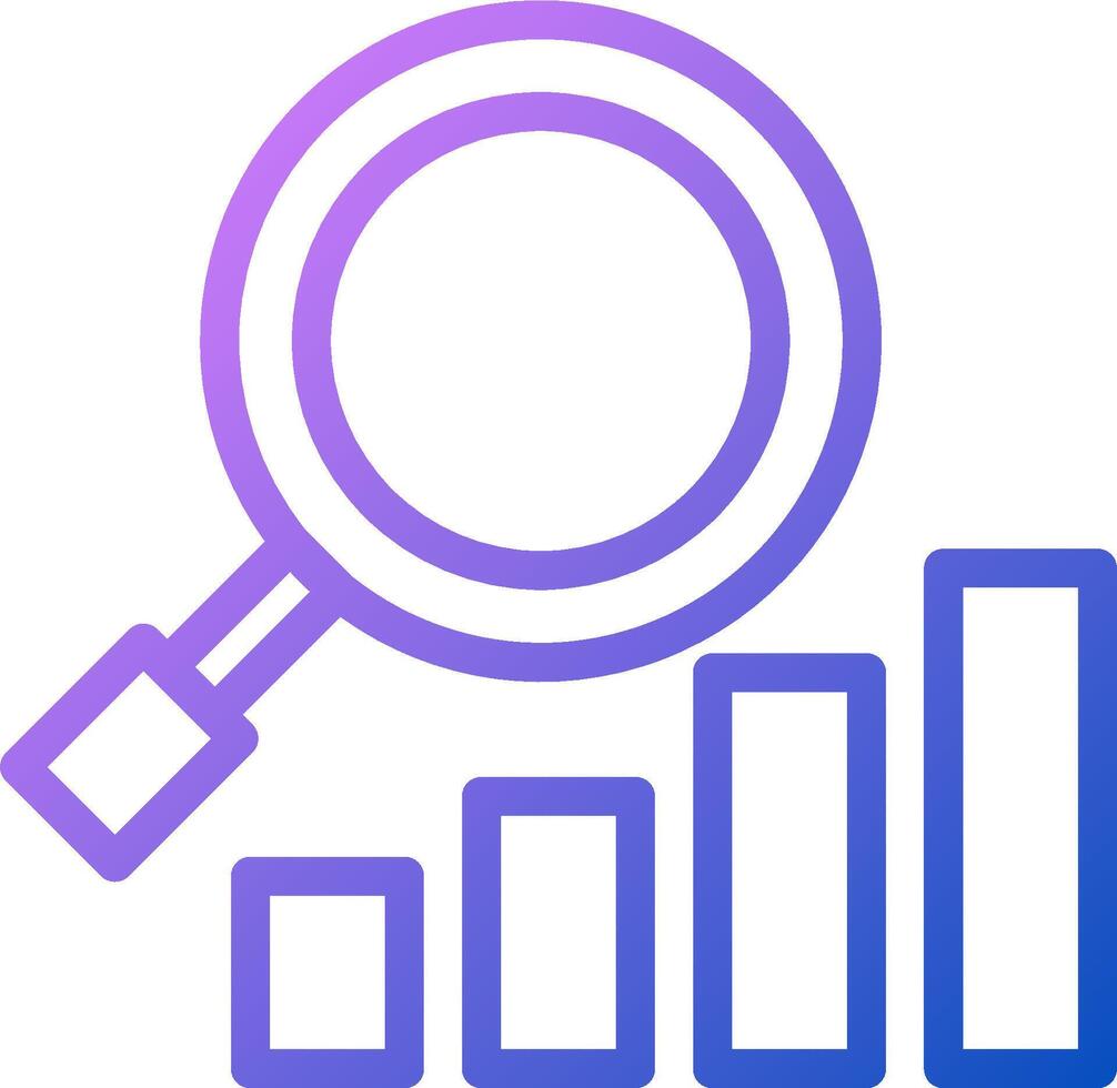 A magnifying glass and bar graph icon vector