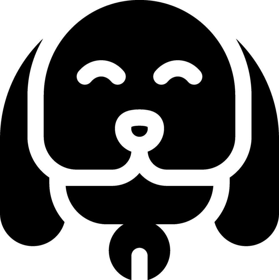 A black and white dog head with a smile vector