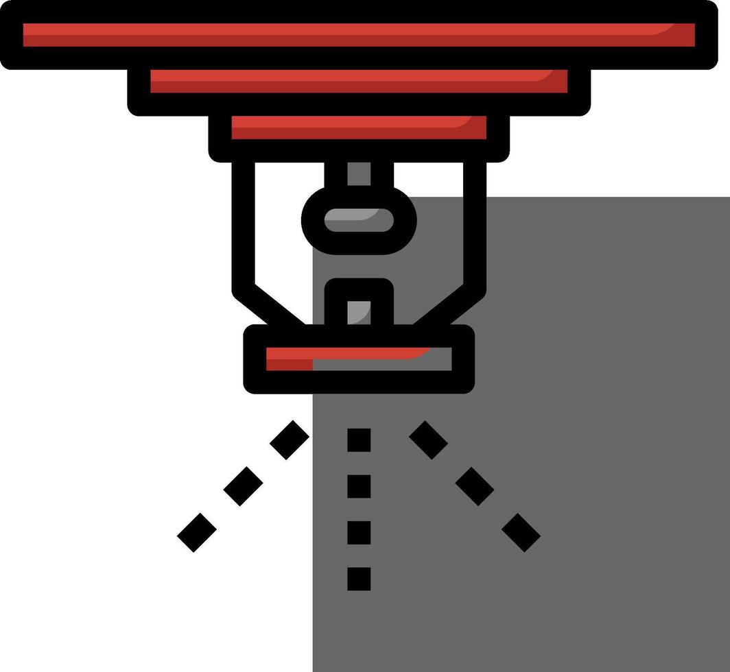 A red and black fire extinguisher icon vector