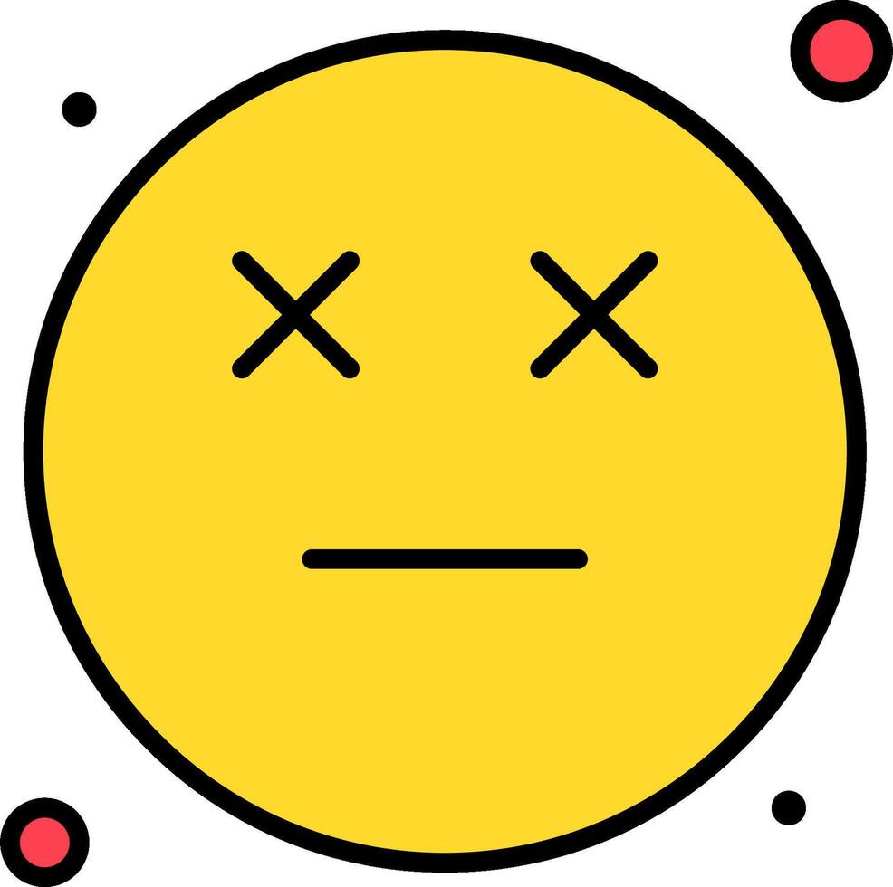 A yellow smiley face with crossed eyes vector