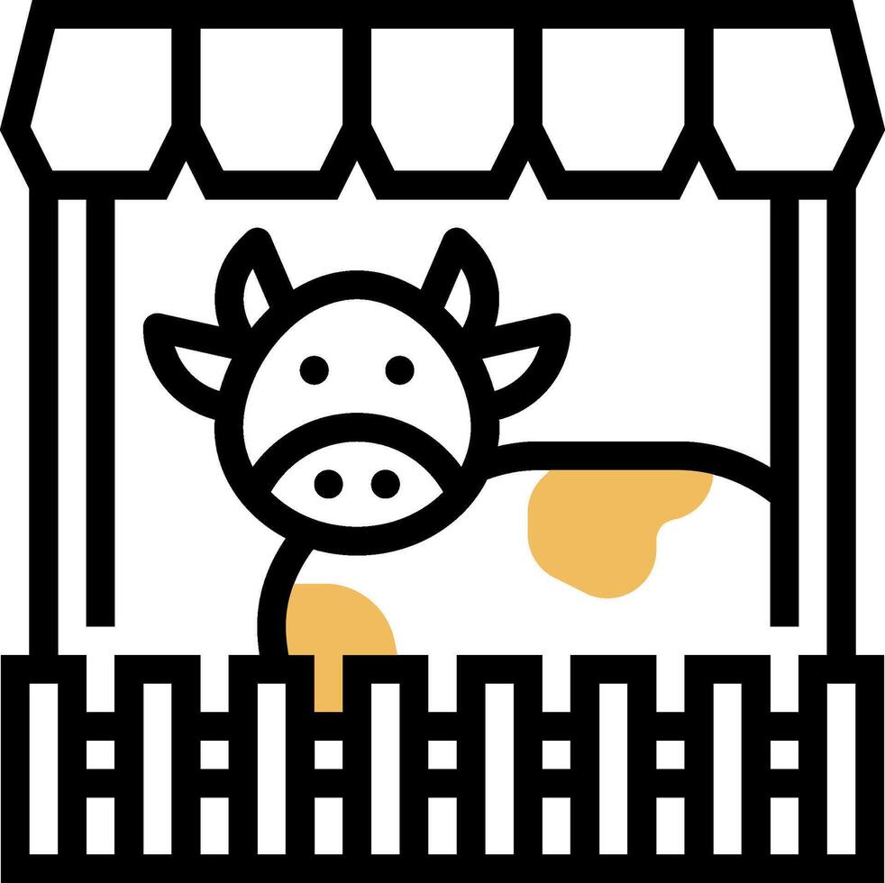 A cow is sitting in a wooden fence vector