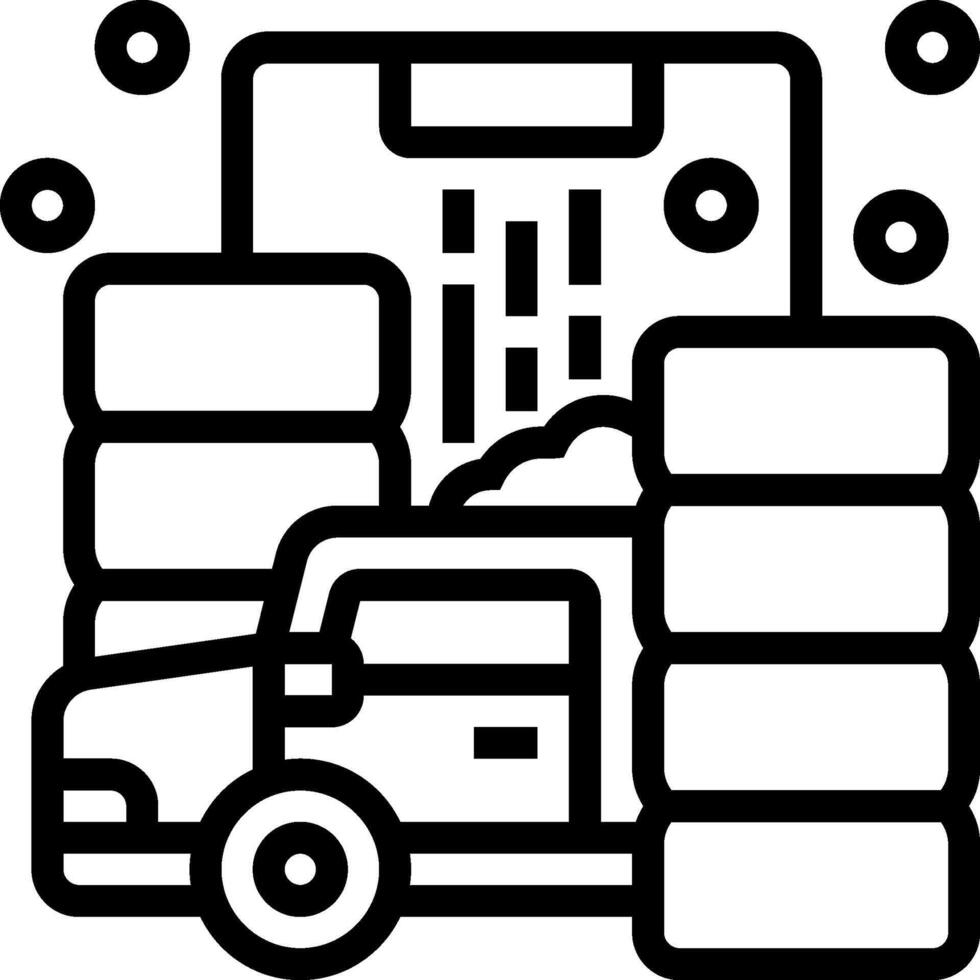 A truck with a stack of boxes on top of it vector