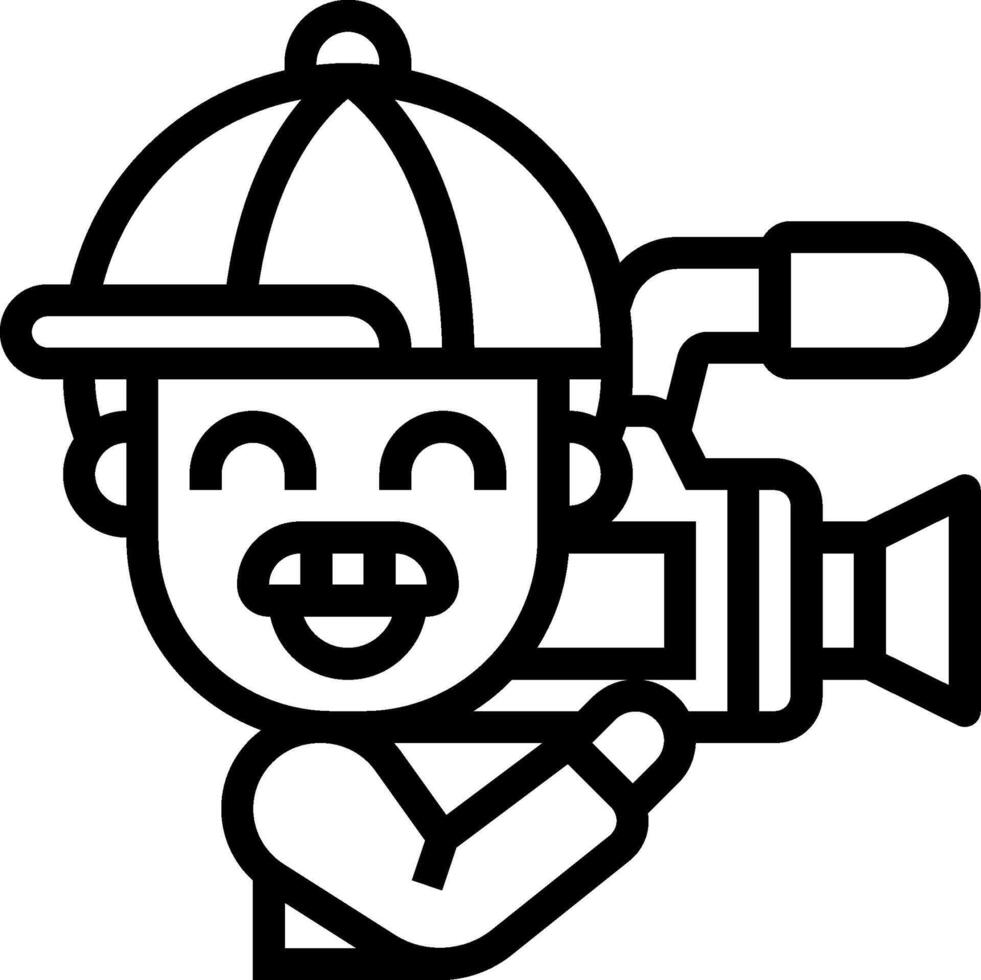 A cartoon man holding a camera and smiling vector