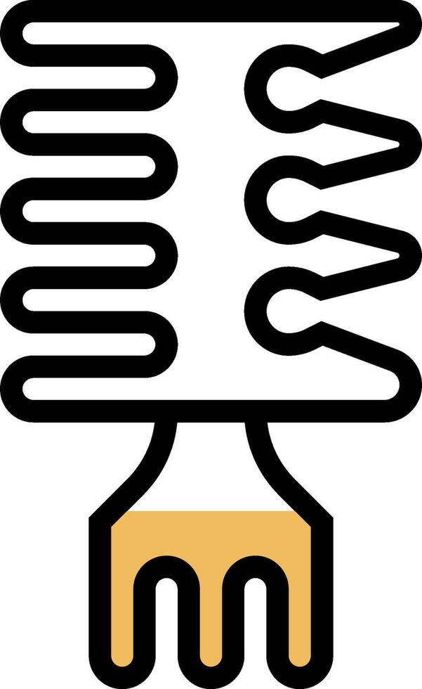 A black and yellow heating element icon vector