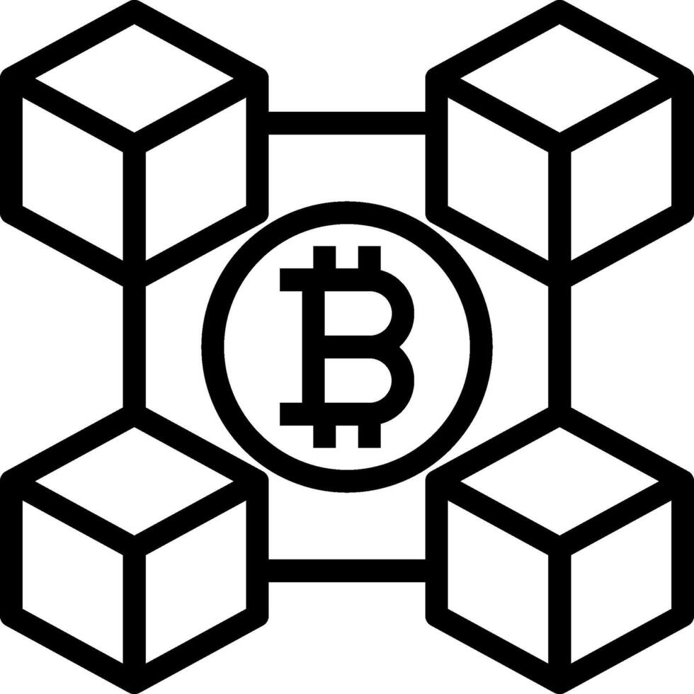 Bitcoin block chain technology vector