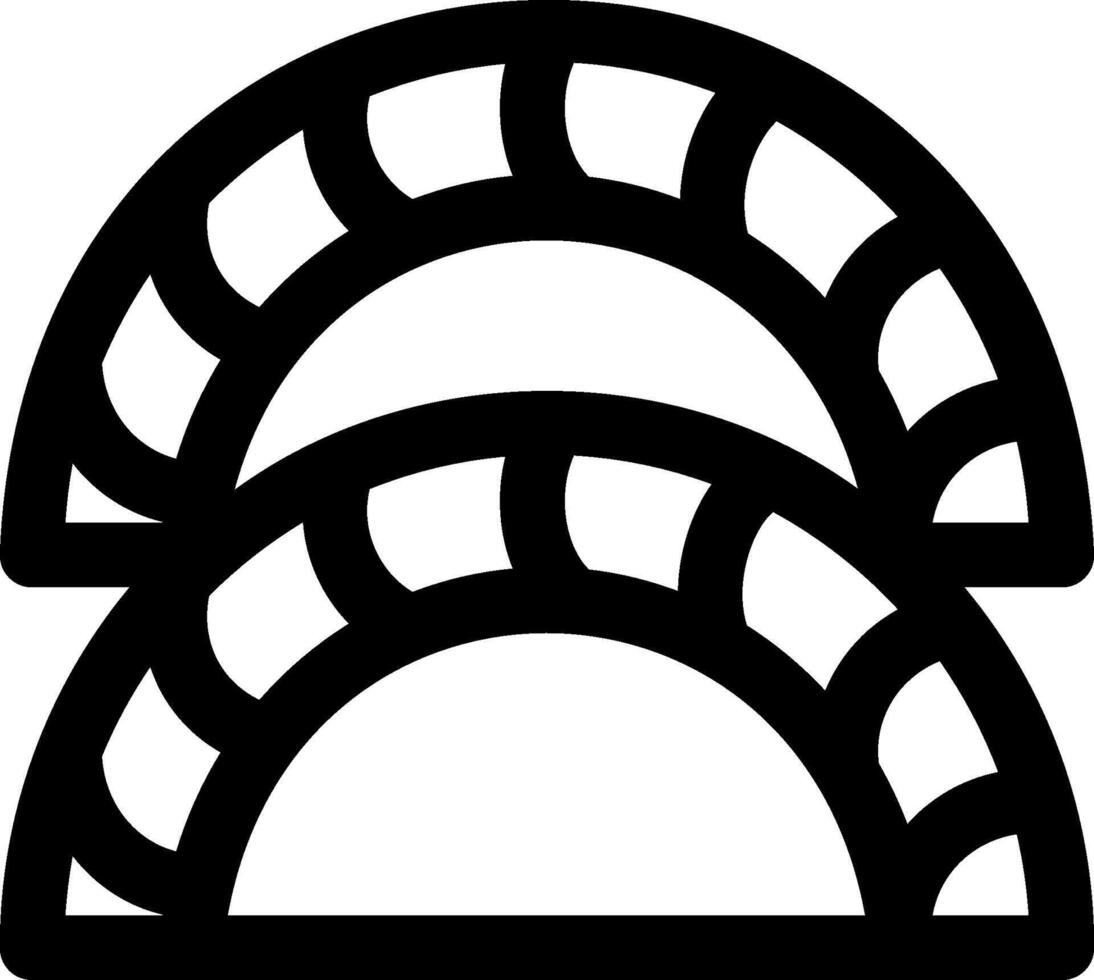 A black and white image of a pair of arches vector