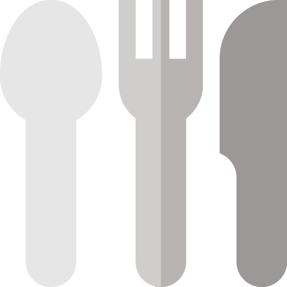 A set of three silverware items on a white background vector
