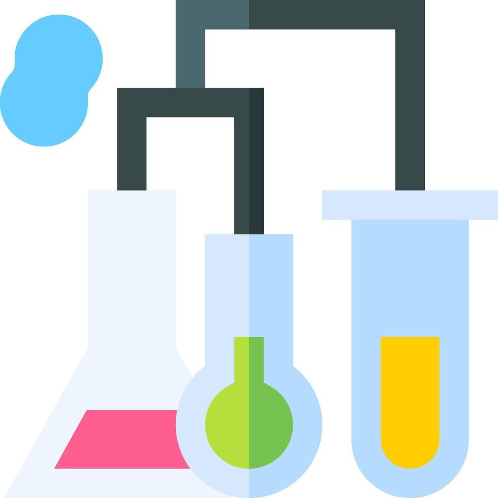 A flat icon of a laboratory with a beaker and a test tube vector