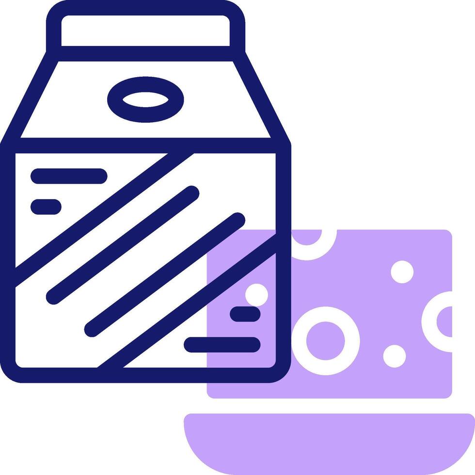 A milk carton and a bowl of cheese vector