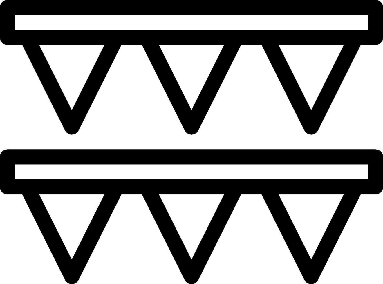 Two black and white triangles with a white background vector