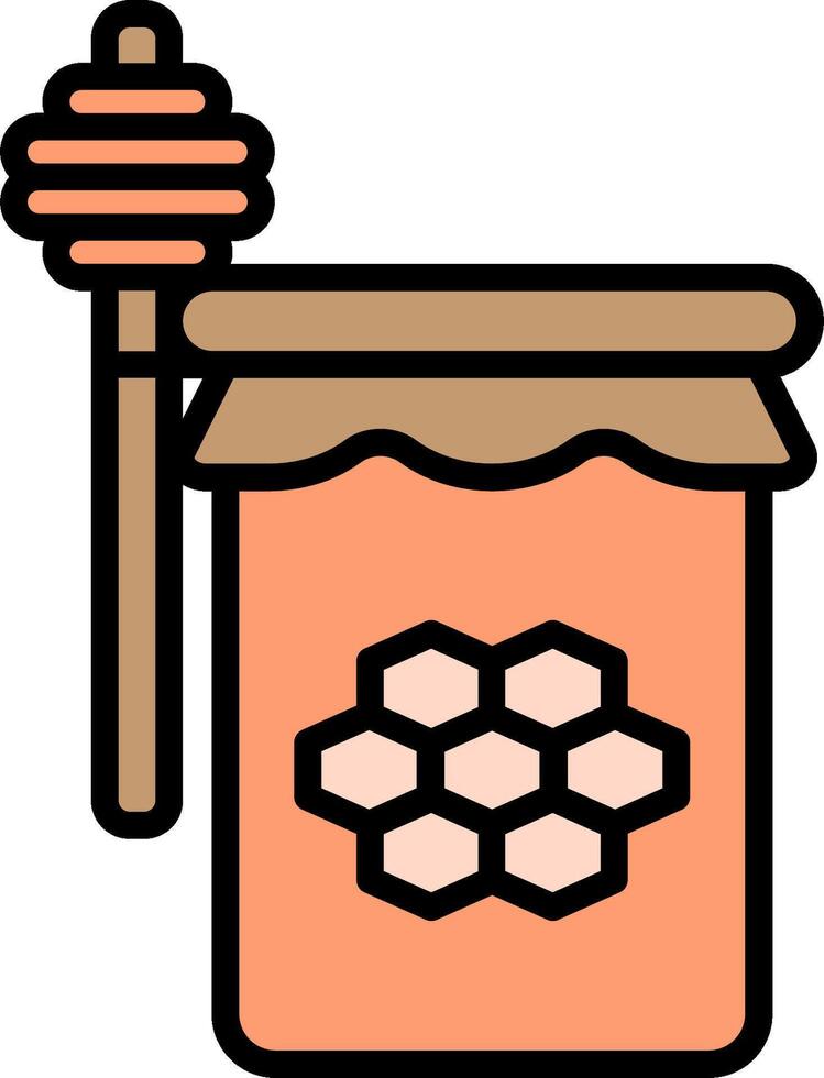Honey jar with honey and a wooden stick vector