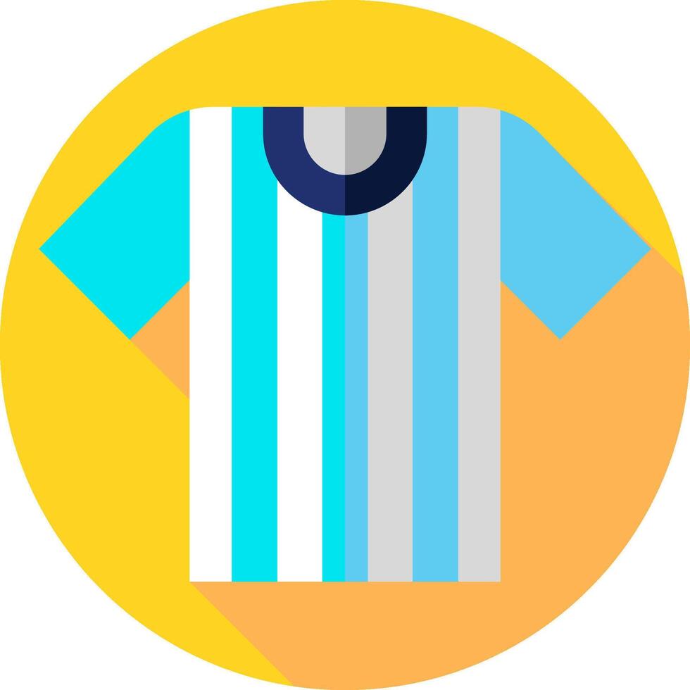 A soccer shirt with blue and white stripes vector