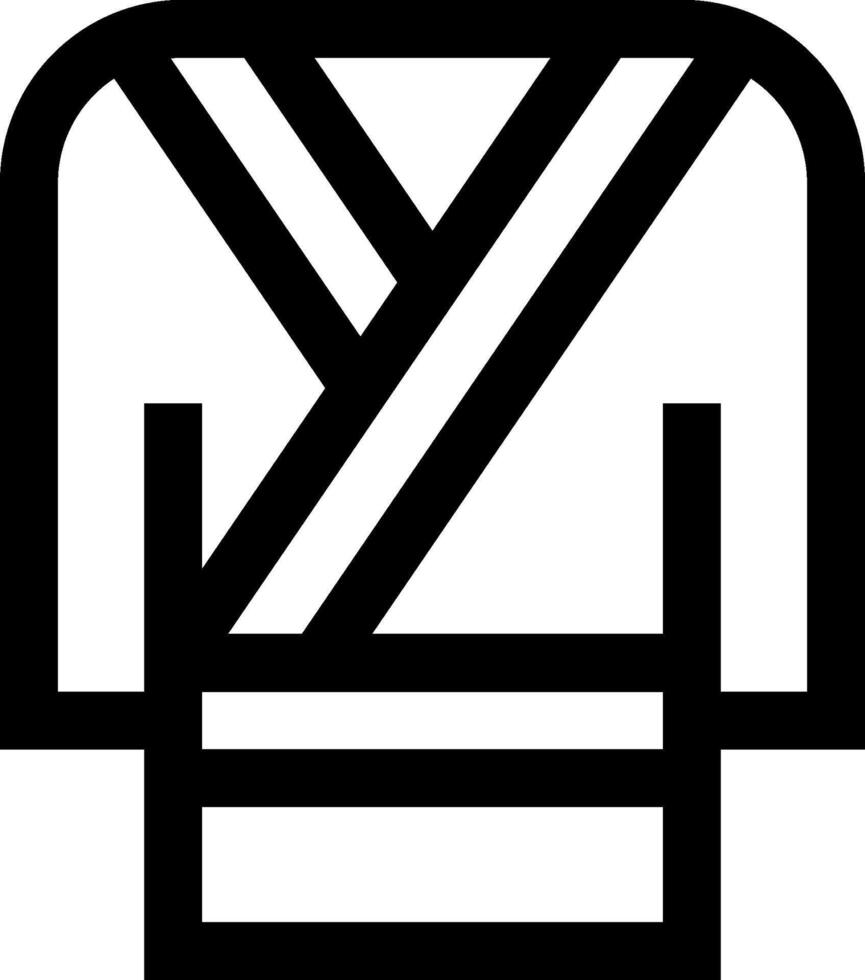A black and white image of a kimono vector
