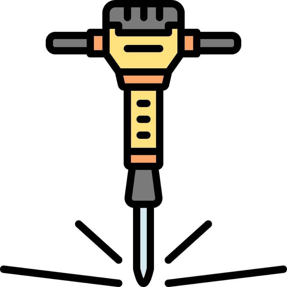A drill with a long handle and a small head vector