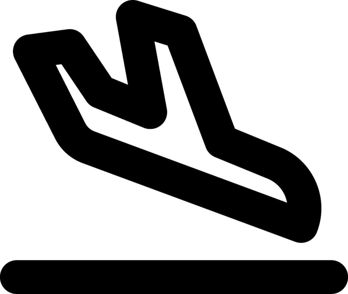 A black and white icon of a shoe vector
