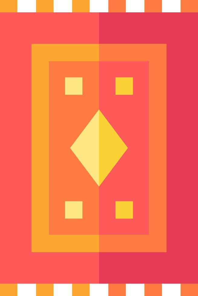 An orange square with a yellow diamond in the middle vector