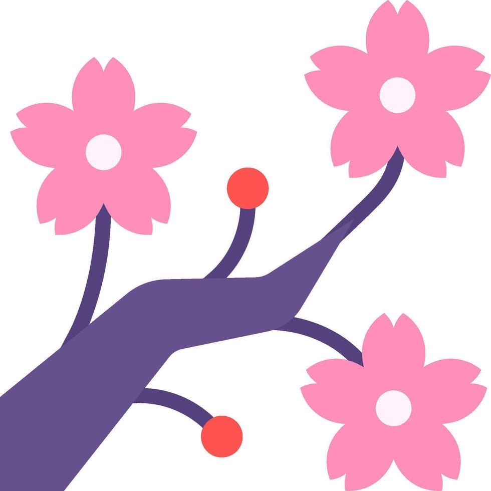 A cherry blossom tree with pink flowers vector