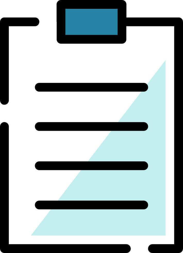 Clipboard icon with blue lines vector