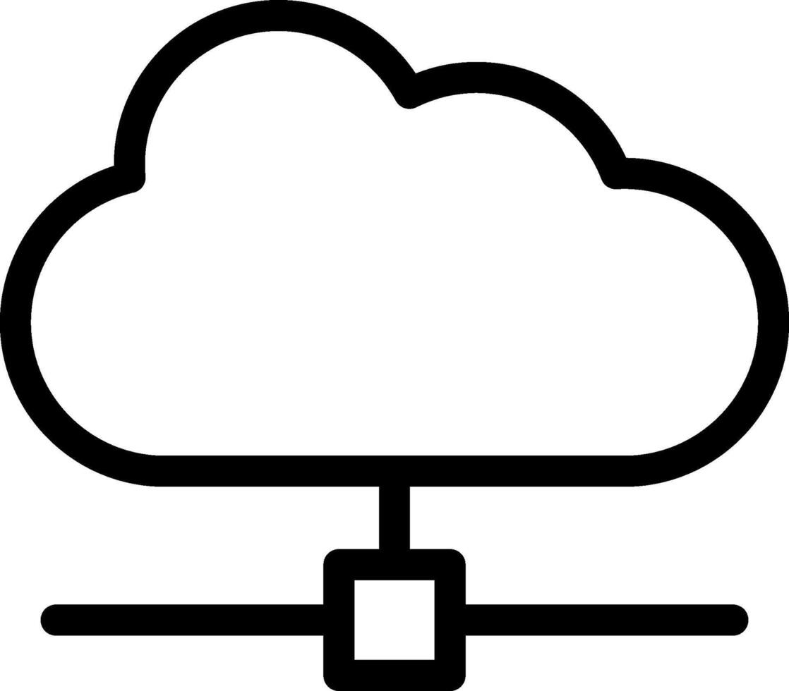A cloud icon with a line connecting it to a power line vector