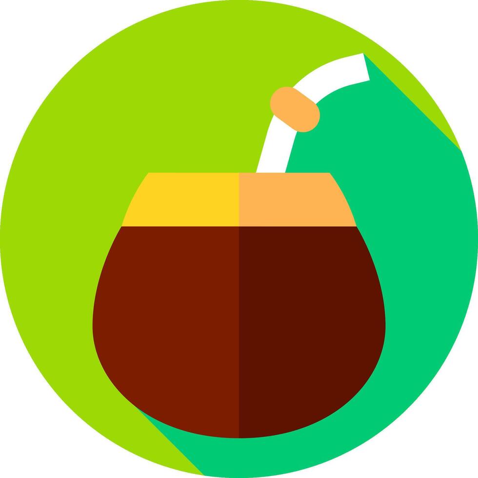 A flat icon of a cup of coffee with a straw vector