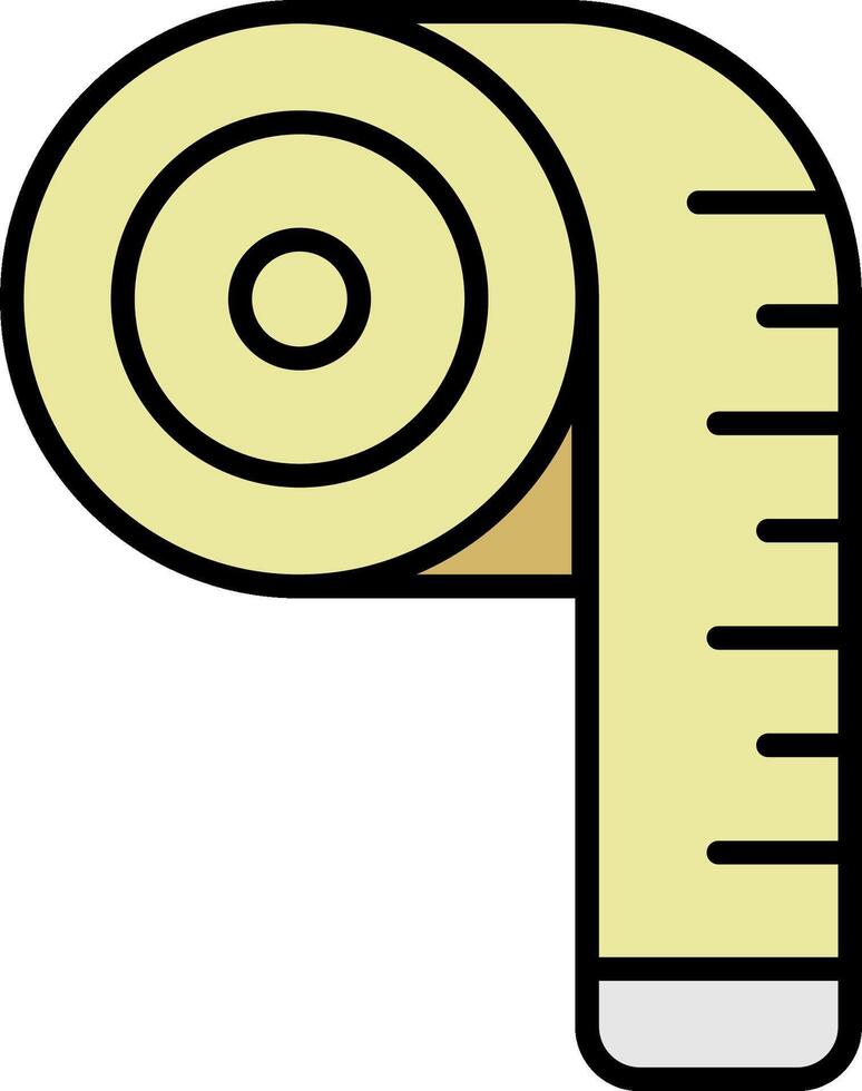 A yellow roll of toilet paper with a ruler on it vector