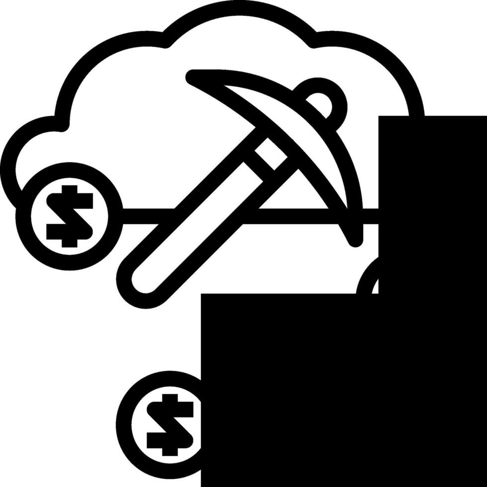 A cloud with a hammer and dollar signs vector