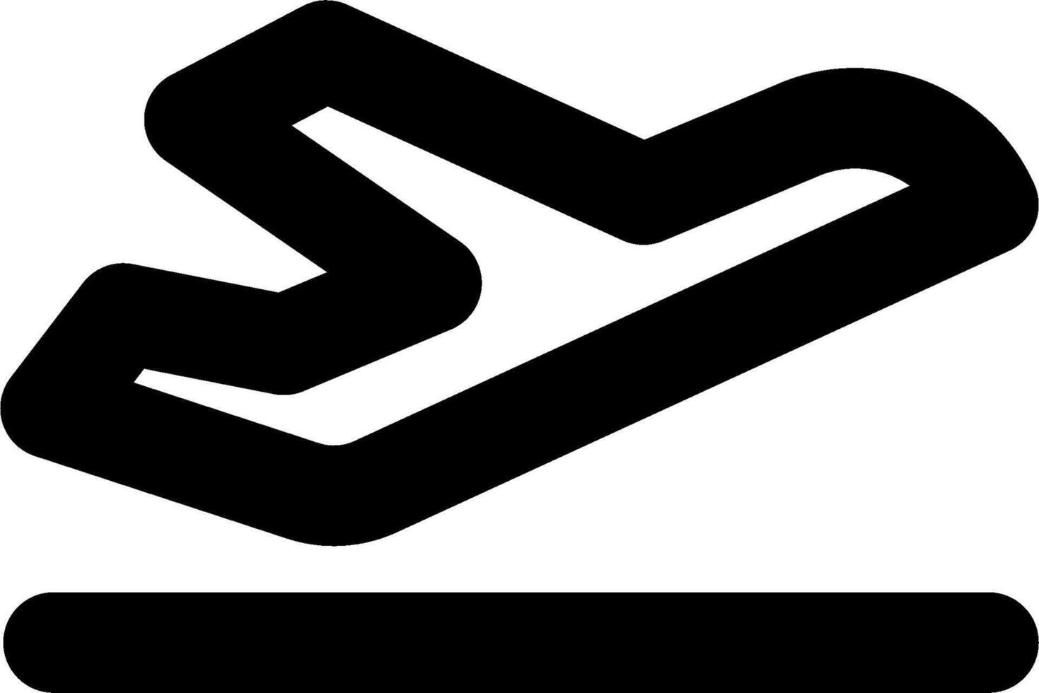 A black and white icon of a plane vector