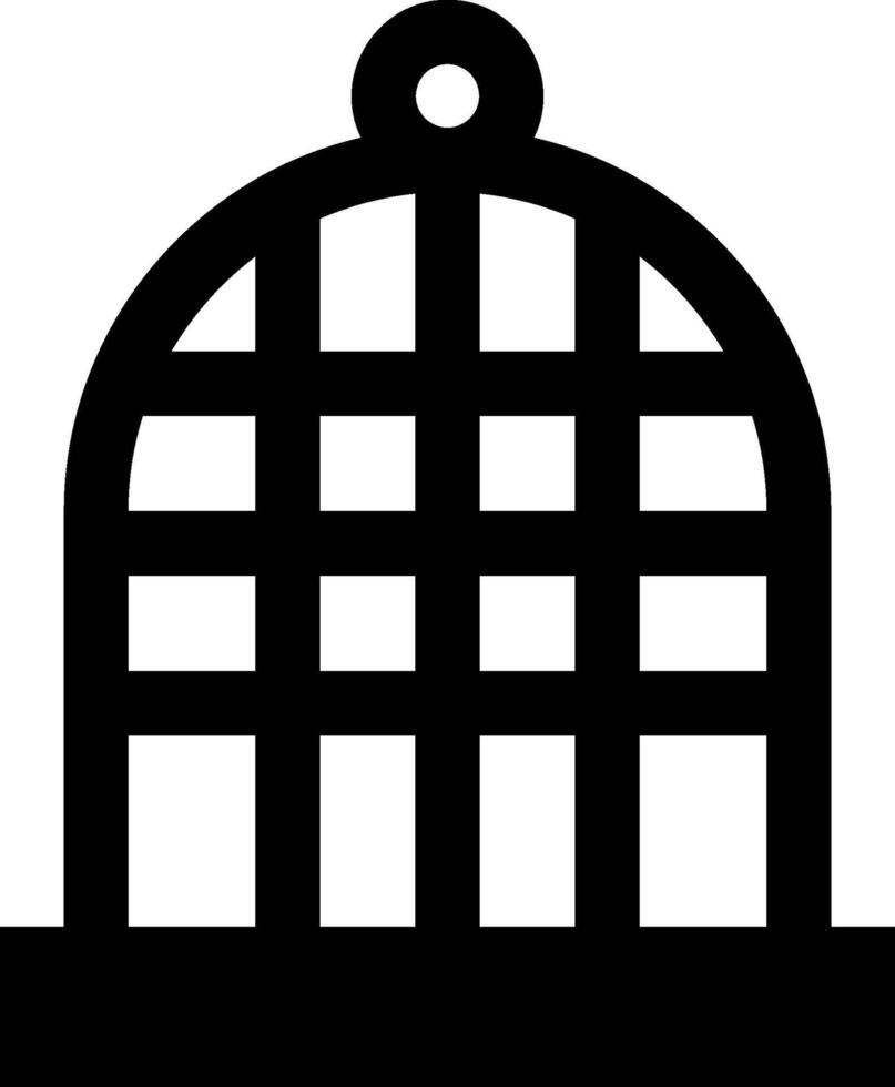 A black and white bird cage icon vector