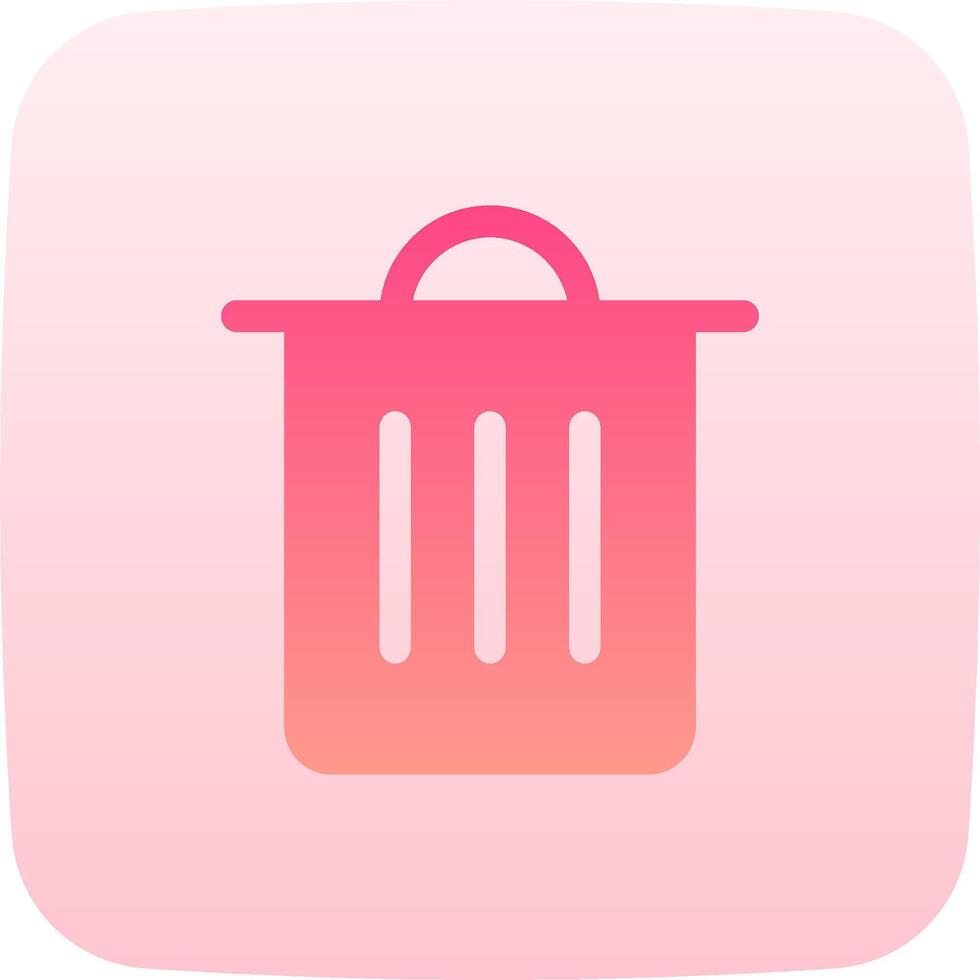 A pink trash can icon on a white background vector