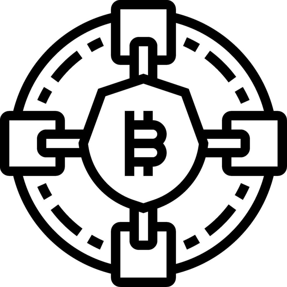 Bitcoin logo with a circle and a key vector