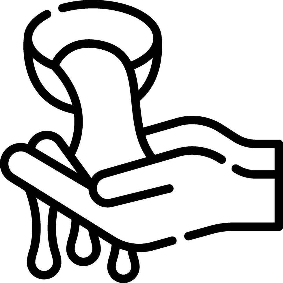 A hand holding a bowl of milk vector