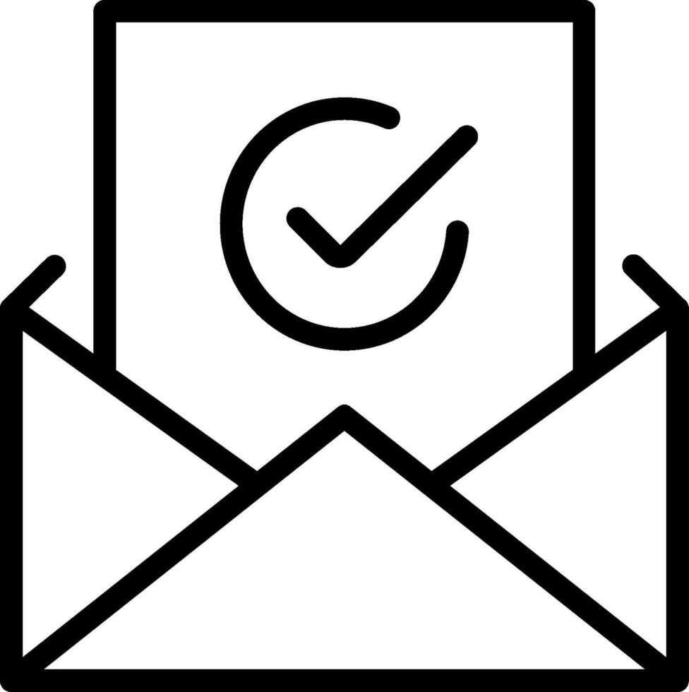 An envelope with a check mark inside vector