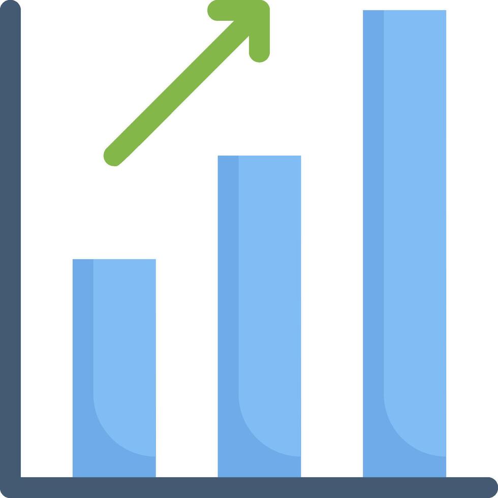 un grafico con un flecha yendo arriba vector