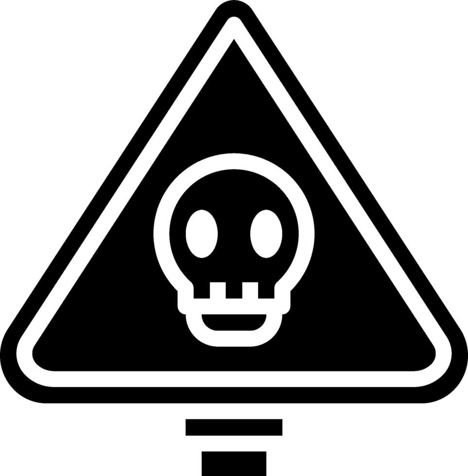 A black and white skull and crossbones sign vector