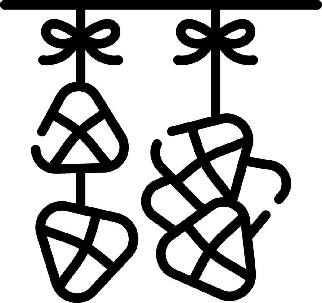 A black and white illustration of a hanging basket vector