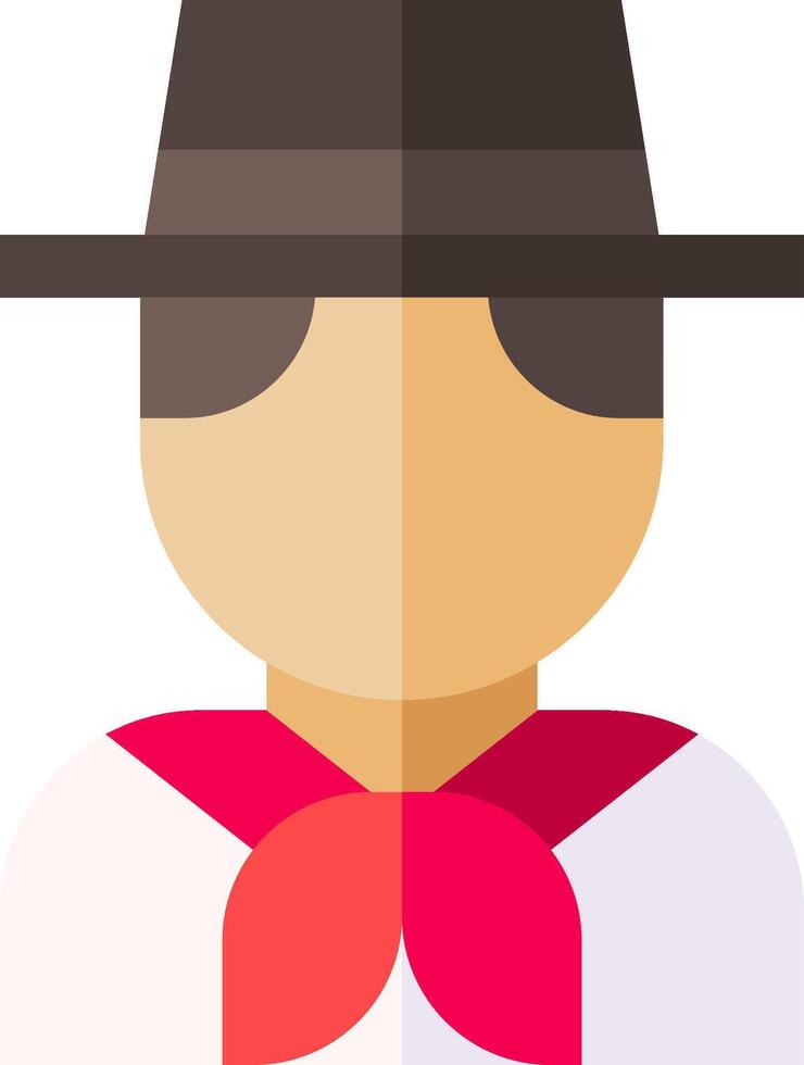 A man wearing a hat and red scarf vector